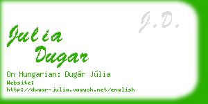 julia dugar business card