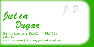 julia dugar business card